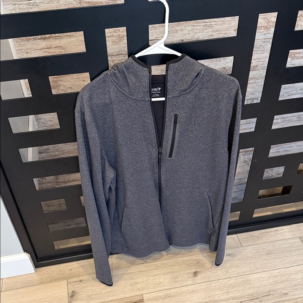 Old Navy Men's Charcoal Zip-Up Sweater